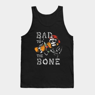 Bad To The Bone Halloween, Skateboard Halloween, Skeleton Halloween, Skate Skeleton, Skateboarding Gift Tank Top